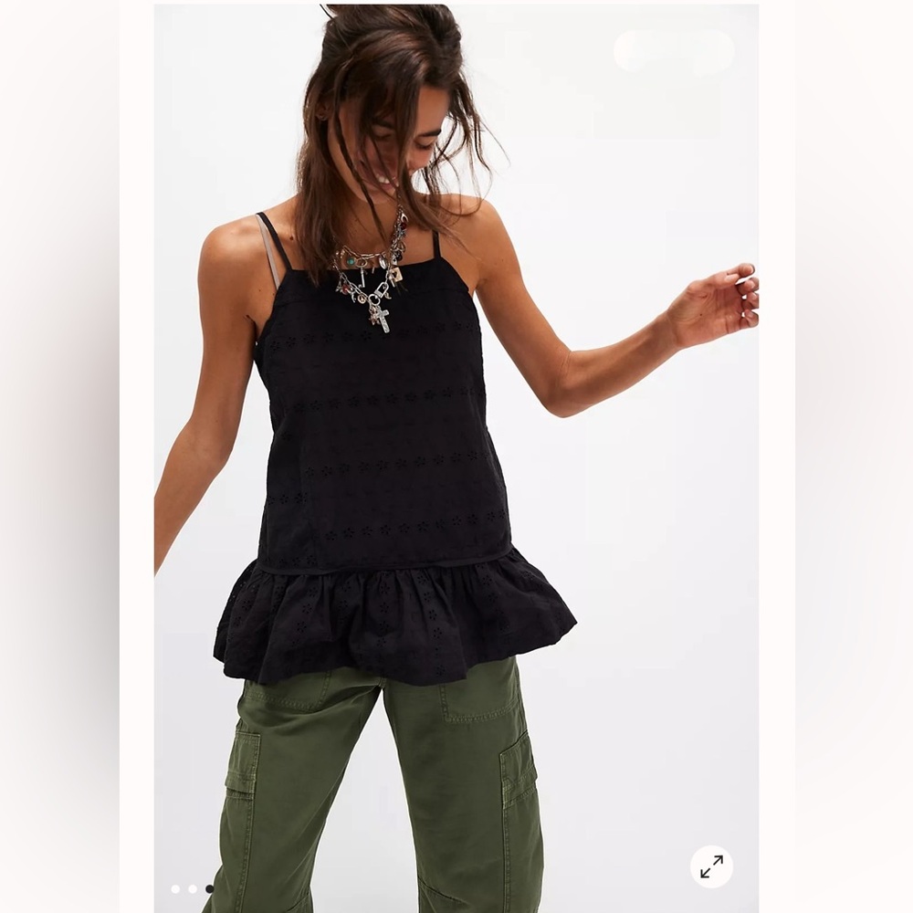 FREE PEOPLE Caught Up Eyelet Tunic Tank NWT
